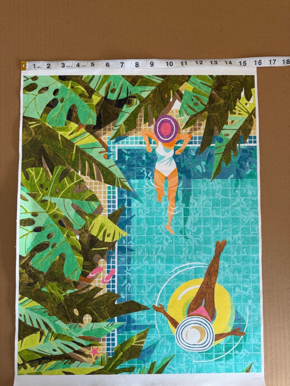 Tropical Poolside Escape – Finished Paint by Number Canvas Art - Picture 2 of 3